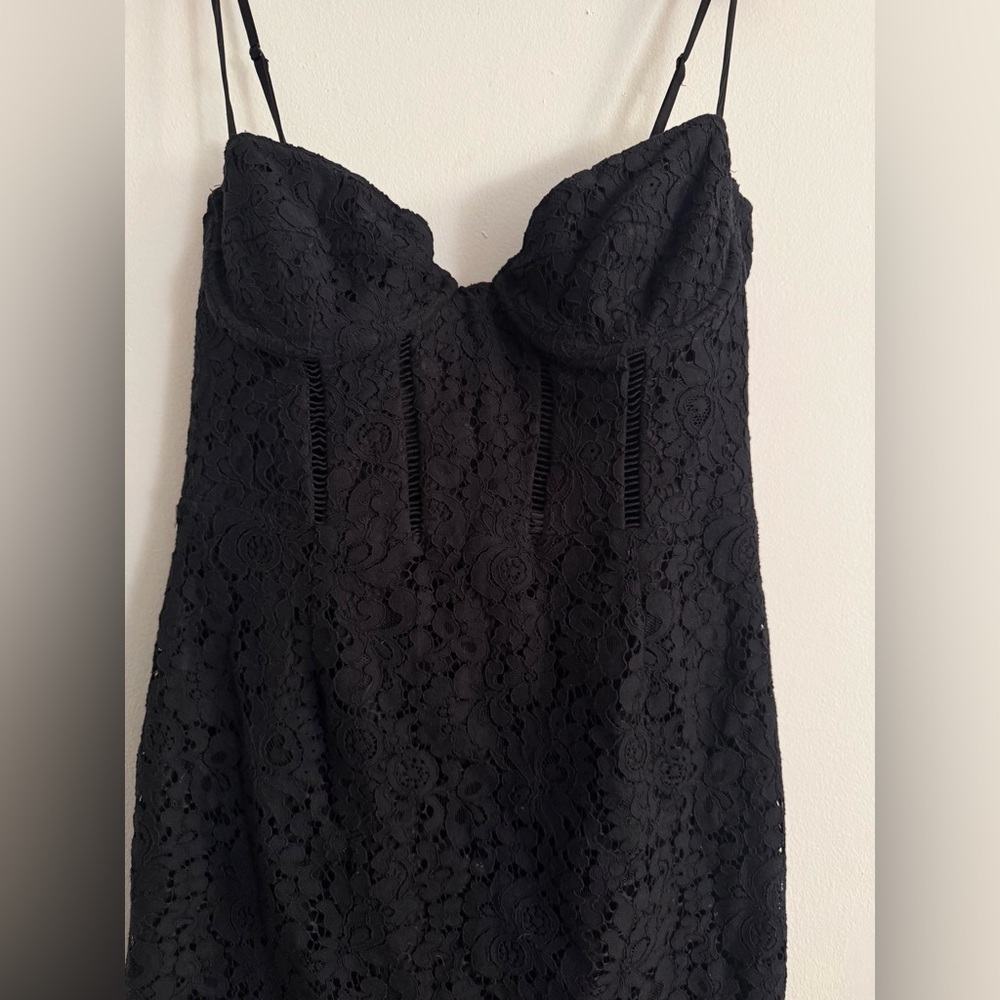 NWT Bardot Women’s Brielle Black Strapless Overlay Sweetheart Lace Dress XL - Picture 6 of 9